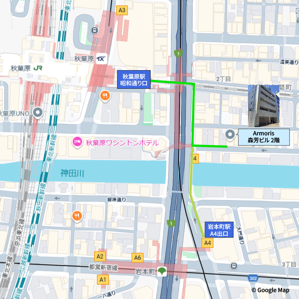 オフィス周辺の地図